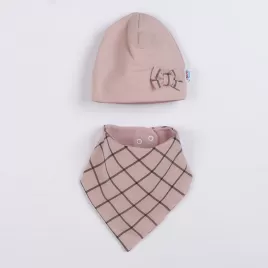 New Baby Kojenecká čepička s šátkem na krk Missy