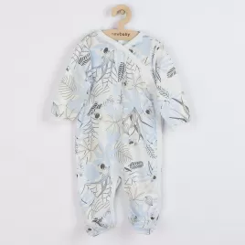New Baby Kojenecký bavlněný overal s bočním zapínáním Lovely modrý