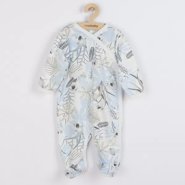New Baby Kojenecký bavlněný overal s bočním zapínáním Lovely modrý