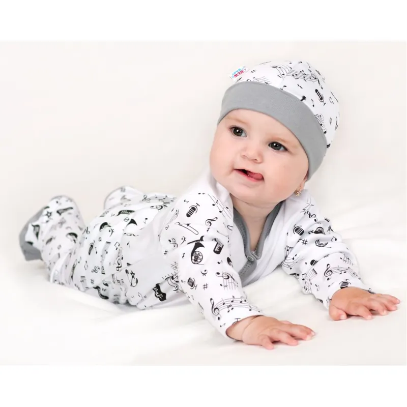 New Baby Kojenecké bavlněné polodupačky Music