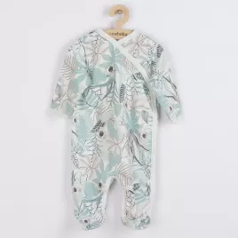 New Baby Kojenecký bavlněný overal s bočním zapínáním Lovely zelený