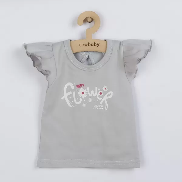 New Baby 2-dílná kojenecká bavlněná souprava Happy Flower