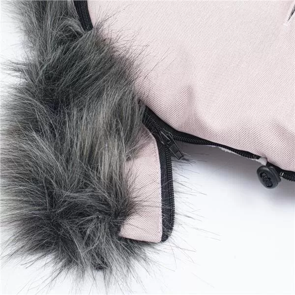 New Baby Dětský fusák s kožíškem dusty pink