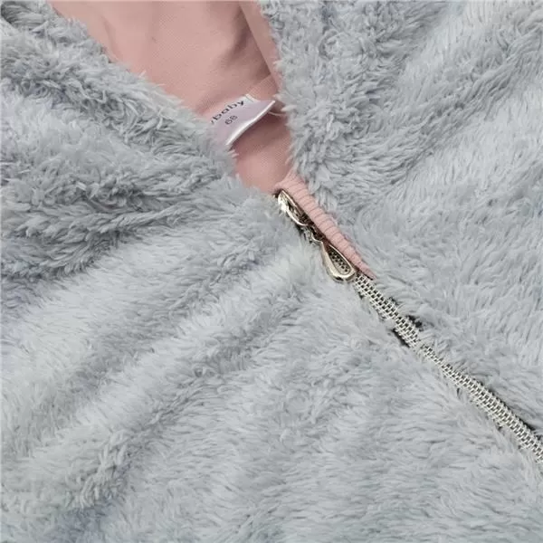 New Baby Luxusní dětský zimní overal Teddy bear šedo růžový