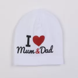New Baby Dětská čepička I Love Mum and Dad
