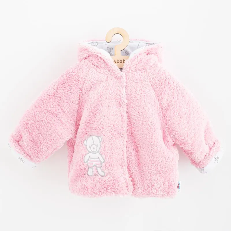 New Baby Zimní kabátek Nice Bear růžový