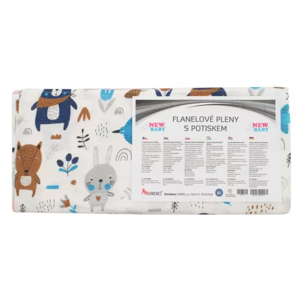 New Baby Flanelové pleny s potiskem 70x80 cm 10 ks
