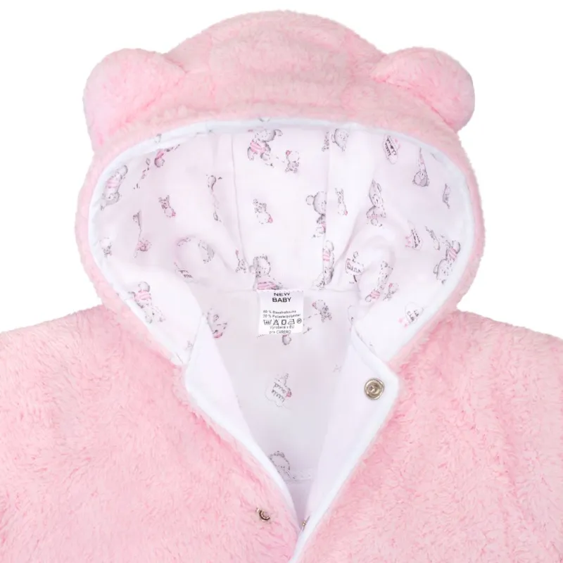 New Baby Zimní kabátek Nice Bear růžový