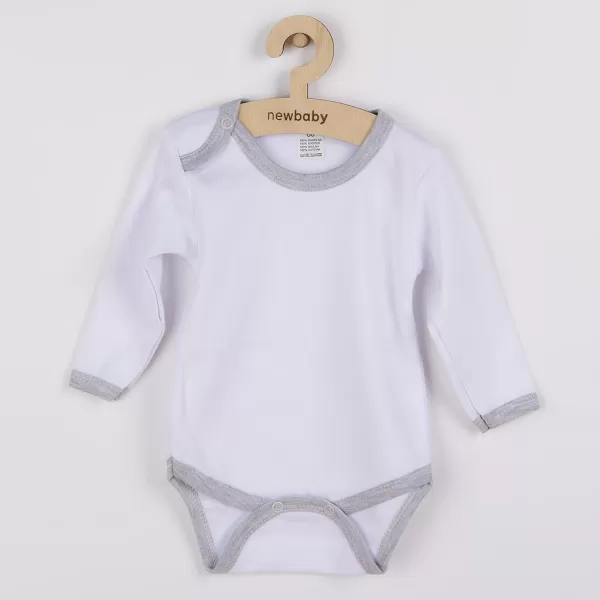 New Baby Kojenecké body s šedým lemem