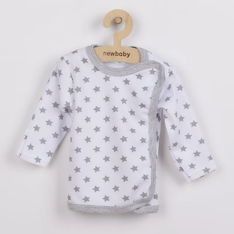 New Baby Kojenecká košilka Classic II šedá s hvězdičkami
