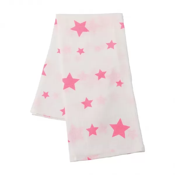 New Baby Látkové bavlněné pleny Softy s potiskem 70 x 70 cm 4 ks růžovo-bílé