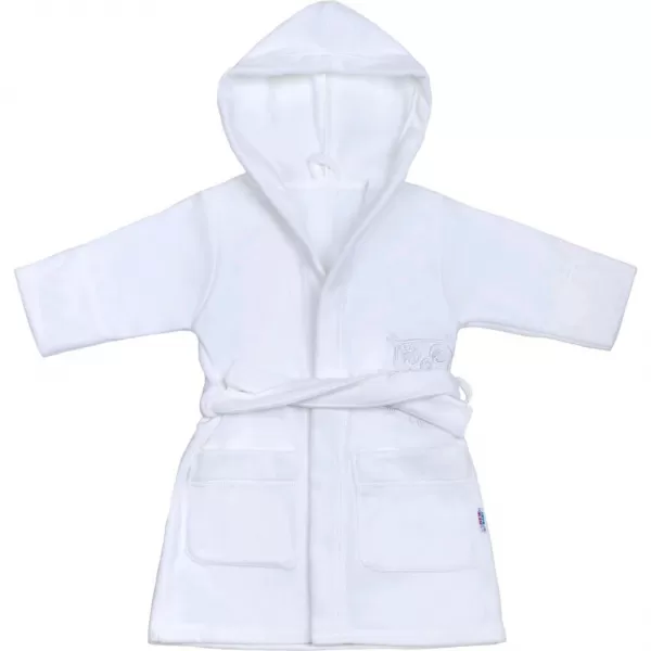 New Baby Dětský župan Sovičky bílý