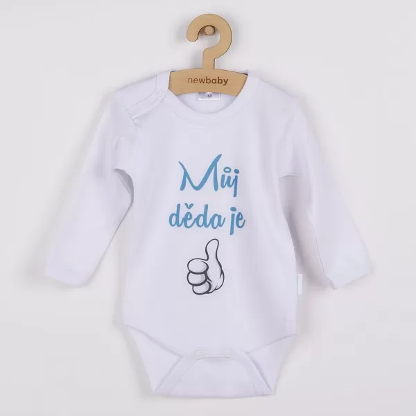 New Baby Body s potiskem Můj děda je jednička - dárkové balení
