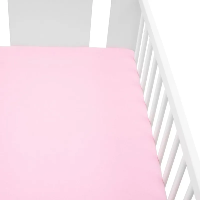 New Baby Jersey prostěradlo do postýlky 120x60 růžové