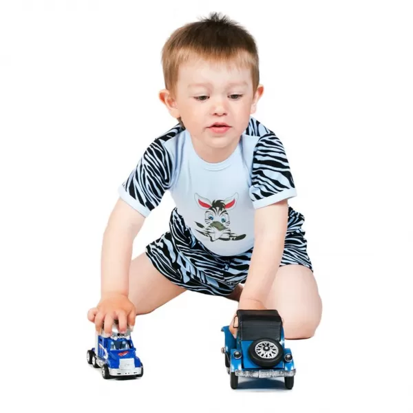 New Baby Dětské kraťasy Zebra modré