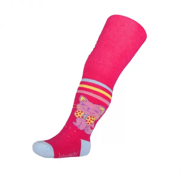 New Baby Bavlněné punčocháčky 3xABS růžové happy cat