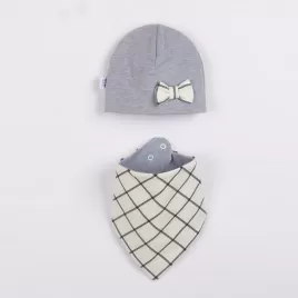 New Baby Kojenecká čepička s šátkem na krk Missy