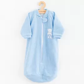 New Baby Kojenecký froté spací pytel medvídek modrý
