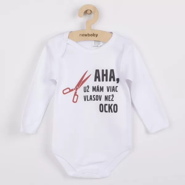 New Baby Body s potiskem Viac vlasov než ocko - darčekové balenie