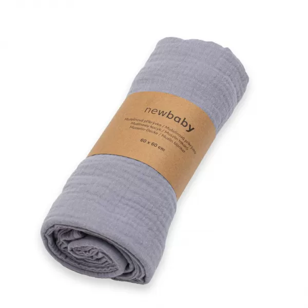 New Baby Dětská mušelínová deka grey