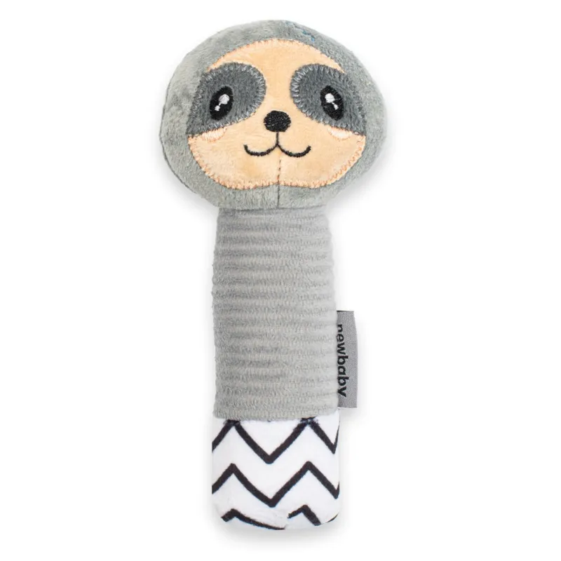 New Baby Dětská pískací plyšová hračka s kousátkem Sloth