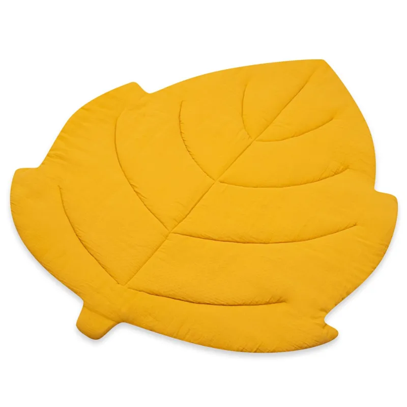New Baby Mušelínová hrací deka Leaf mustard