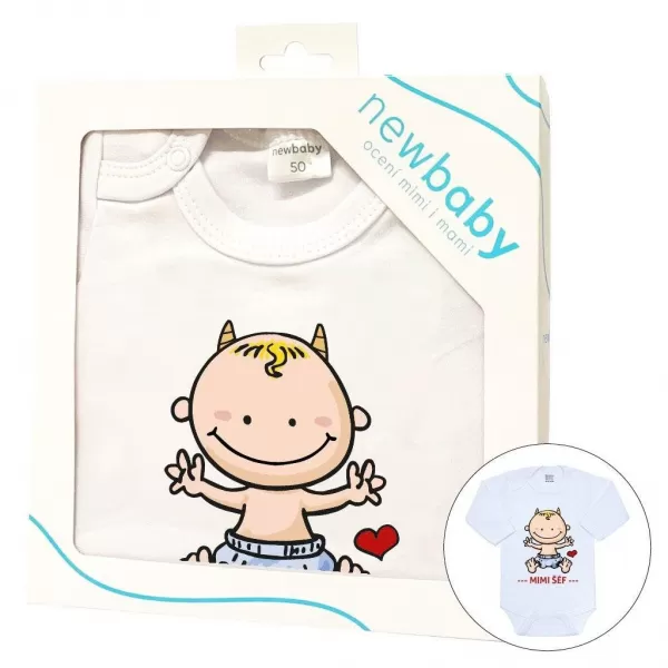 New Baby Body s potiskem MIMI ŠÉF - darčekové balenie