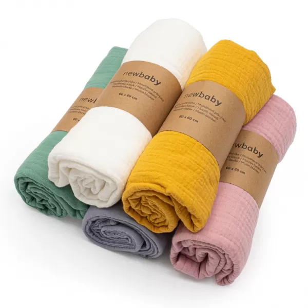 New Baby Dětská mušelínová deka mustard