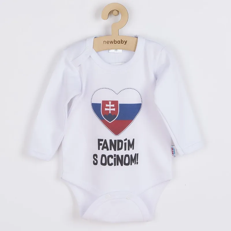 New Baby Body s potiskem Fandím s ocinom biele