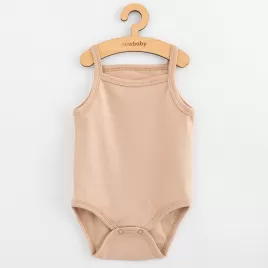 New Baby Kojenecké body bez rukávů Classic II světle béžové holka