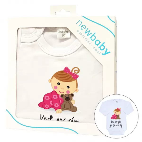 New Baby Body s potiskem Keď nespím ja, tak ani vy - darčekové balenie