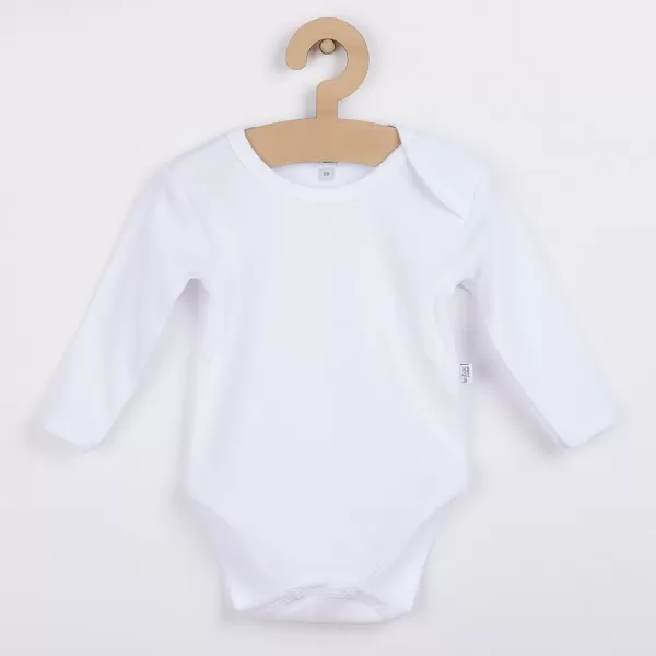 New Baby Kojenecké body s dlouhým rukávem bílé