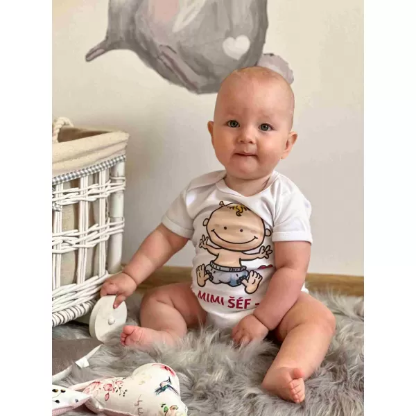 New Baby Body s potiskem MIMI ŠÉF - darčekové balenie