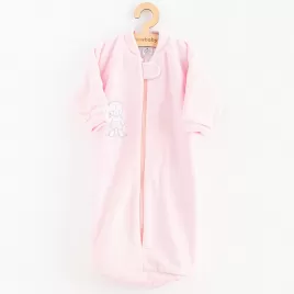 New Baby Kojenecký froté spací pytel medvídek růžový