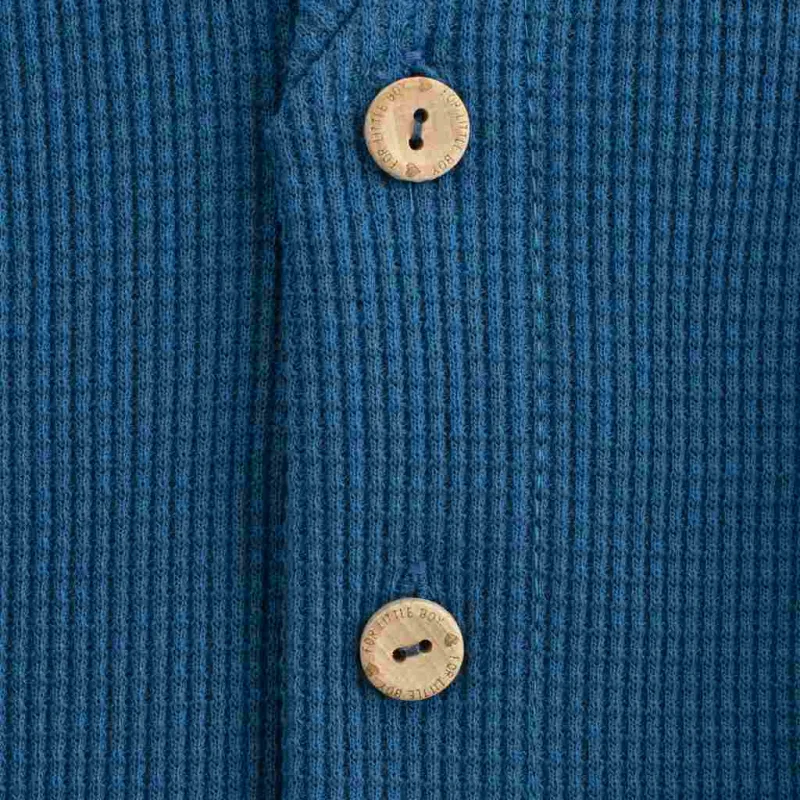 New Baby Kojenecký kabátek na knoflíky Luxury clothing Oliver modrý