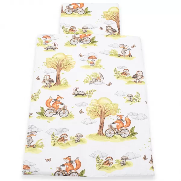 New Baby Oboustranný Set z Velvet do kočárku Zvířátka v lese