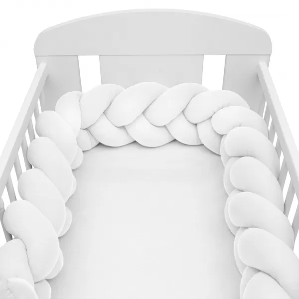 New Baby Mušelínový mantinel do postýlky cop bílý