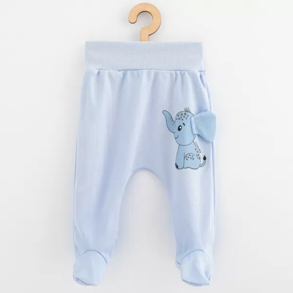 New Baby Kojenecké bavlněné polodupačky Happy Elephant blue