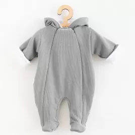 New Baby Kojenecká kombinéza s kapucí Frosty grey