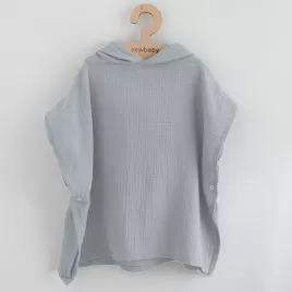 New Baby Dětské mušelínové pončo Feeling světle šedé 80 cm