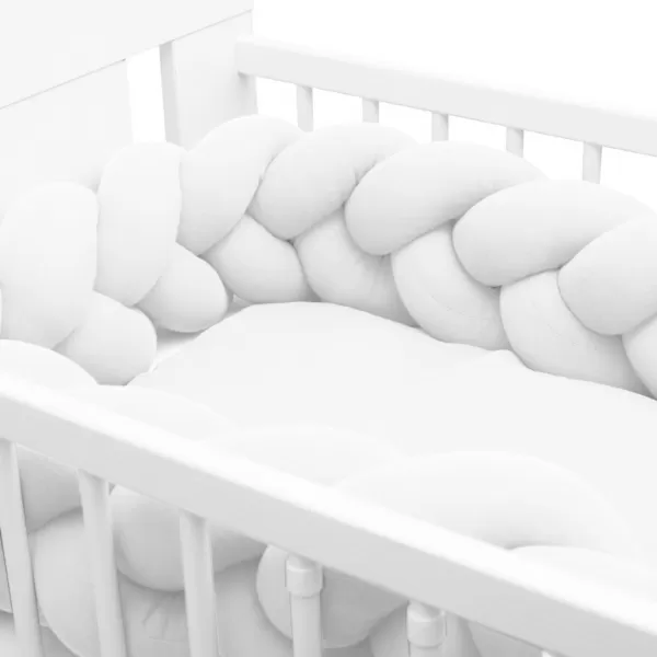 New Baby Mušelínový mantinel do postýlky cop bílý