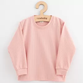 New Baby Dětské bavlněné tričko s dlouhým rukávem Kindergarten pudrovo růžové