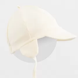 New Baby Dětská bavlněná čepička s kšiltem Casually dressed cream