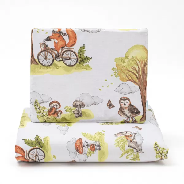 New Baby Oboustranný Set z Velvet do kočárku Zvířátka v lese