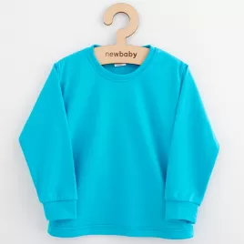 New Baby Dětské bavlněné tričko s dlouhým rukávem Kindergarten tyrkysové