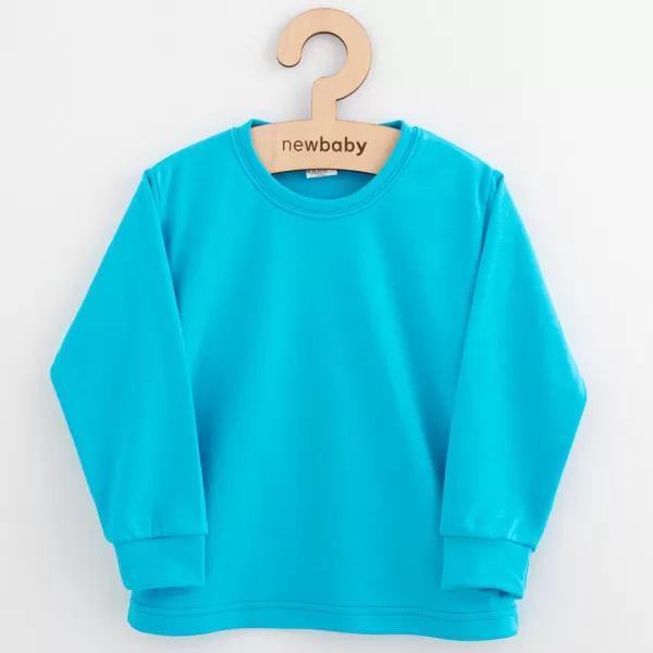 New Baby Dětské bavlněné tričko s dlouhým rukávem Kindergarten tyrkysové