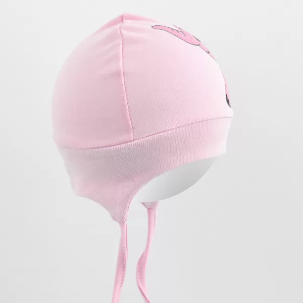 New Baby Bavlněná kojenecká čepička Happy Elephant pink