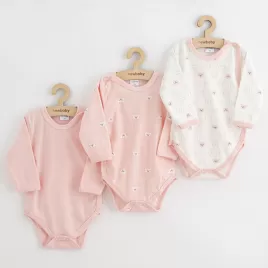 New Baby Kojenecké celorozepínací body Classic II Holka 3ks