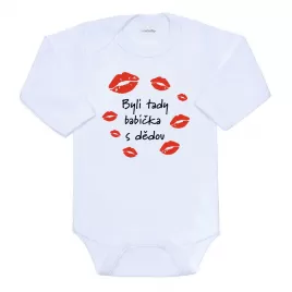 New Baby Dětské body s potiskem Byli tady babička s dědou