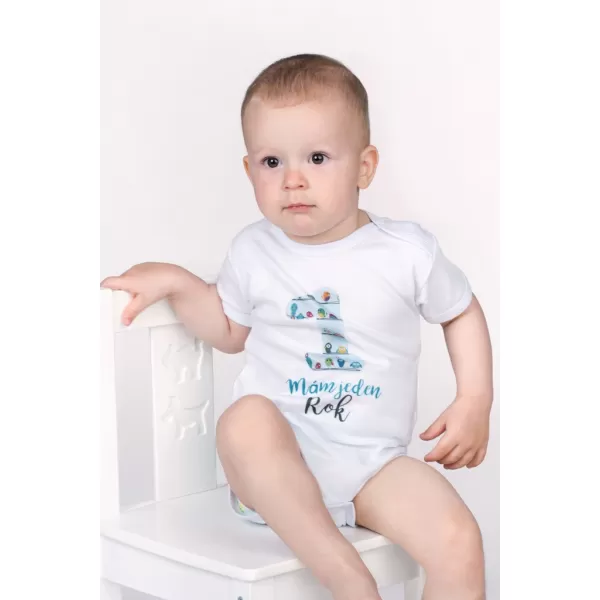 New Baby Body s potiskem Už mám 1 rok modré